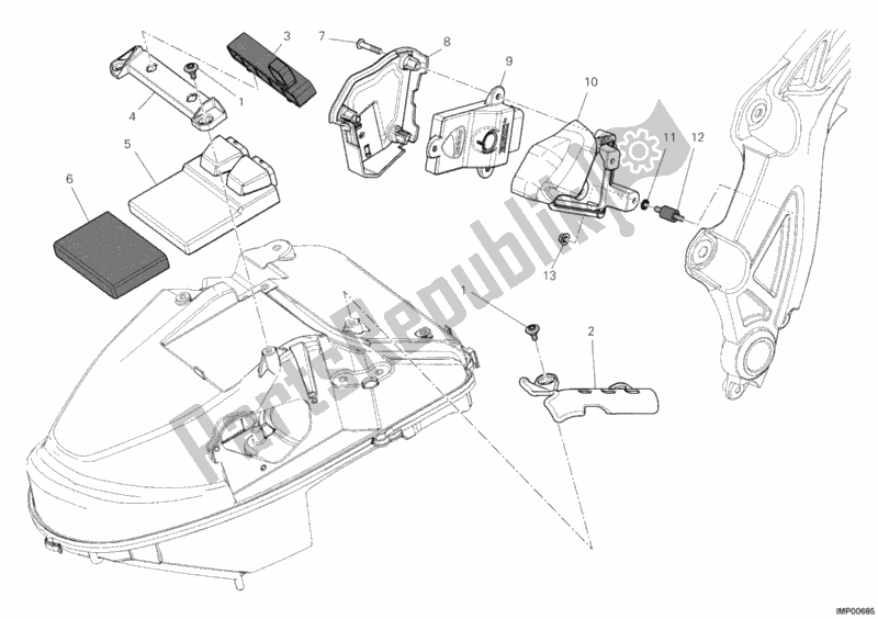 All parts for the Engine Control Unit of the Ducati Diavel Carbon USA 1200 2012